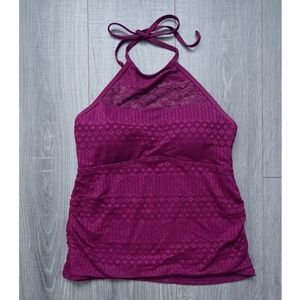 Halter tankini swimsuit with high neck